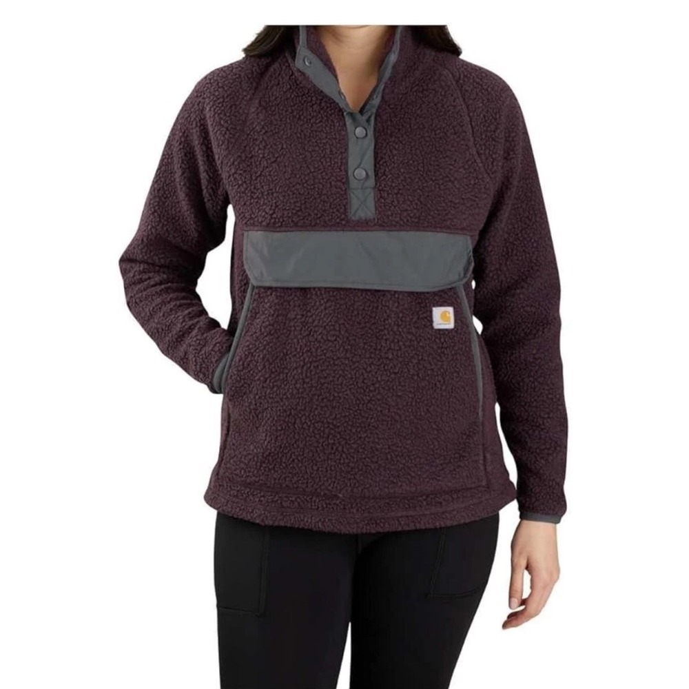 Carhartt Womens Sherpa Fleece Pullover Blackberry Purple outerwear Large NWT